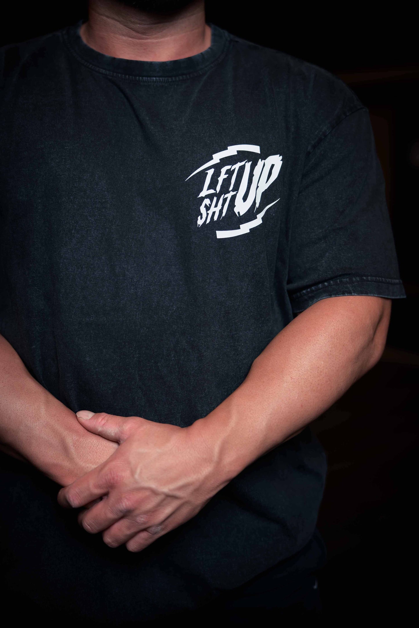 Lftshtup Training Tee Acid Wash Black Oversized Tee