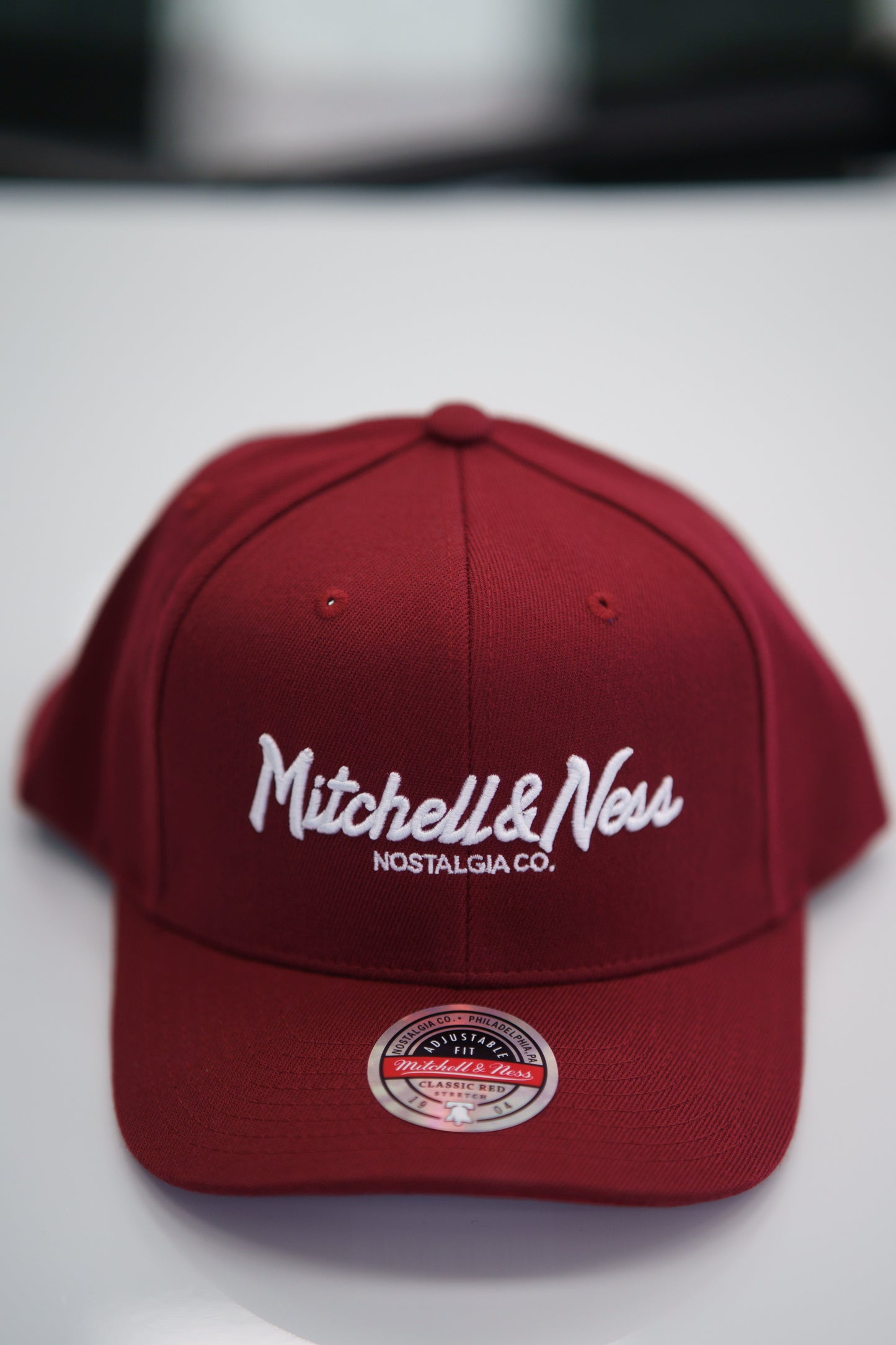 Mitchell & Ness Keps - Own Brand Pinscript Burgundy/White Red Classic