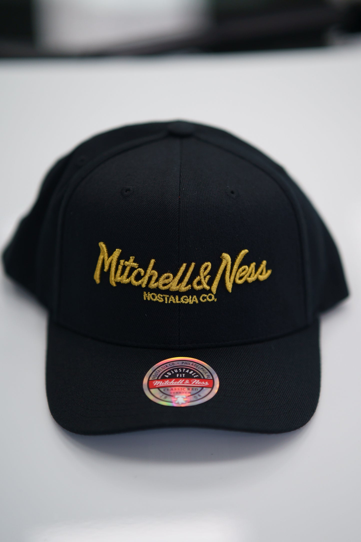 Mitchell & Ness Keps - Own Brand Pinscript Black/Gold Red Classic