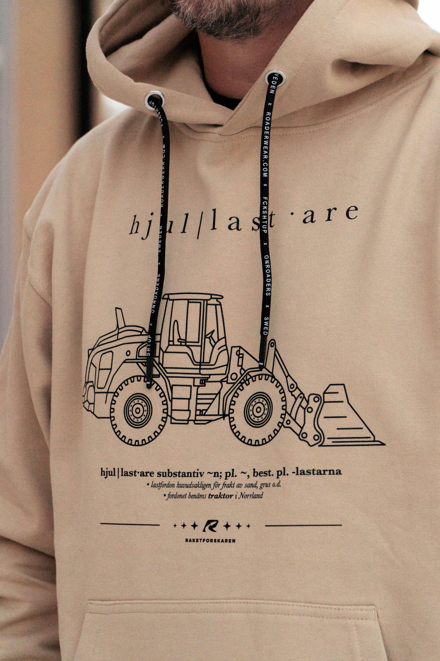 Raketforskaren - Hjullastare - Beige Hoodie