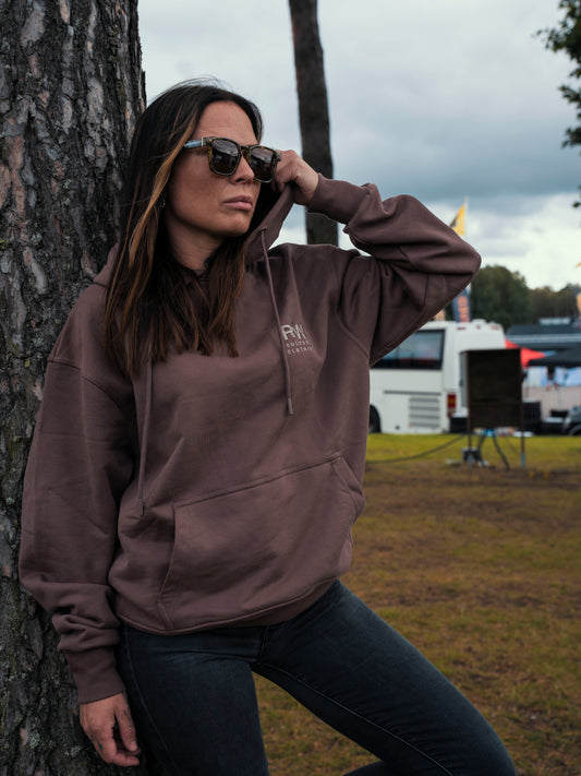 Onroaders Oversize Heavy Cut Hoodie Brown - RW Logo