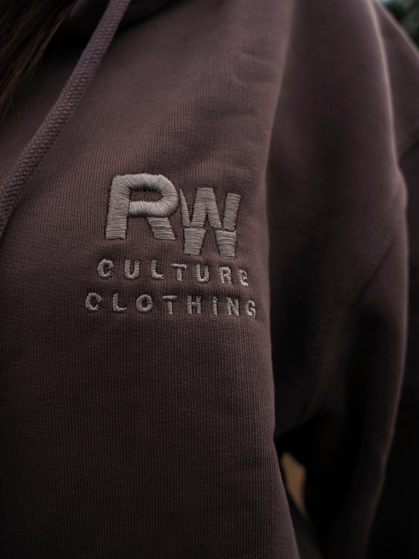 Oversize Heavy Cut Hoodie Brown - RW Logo