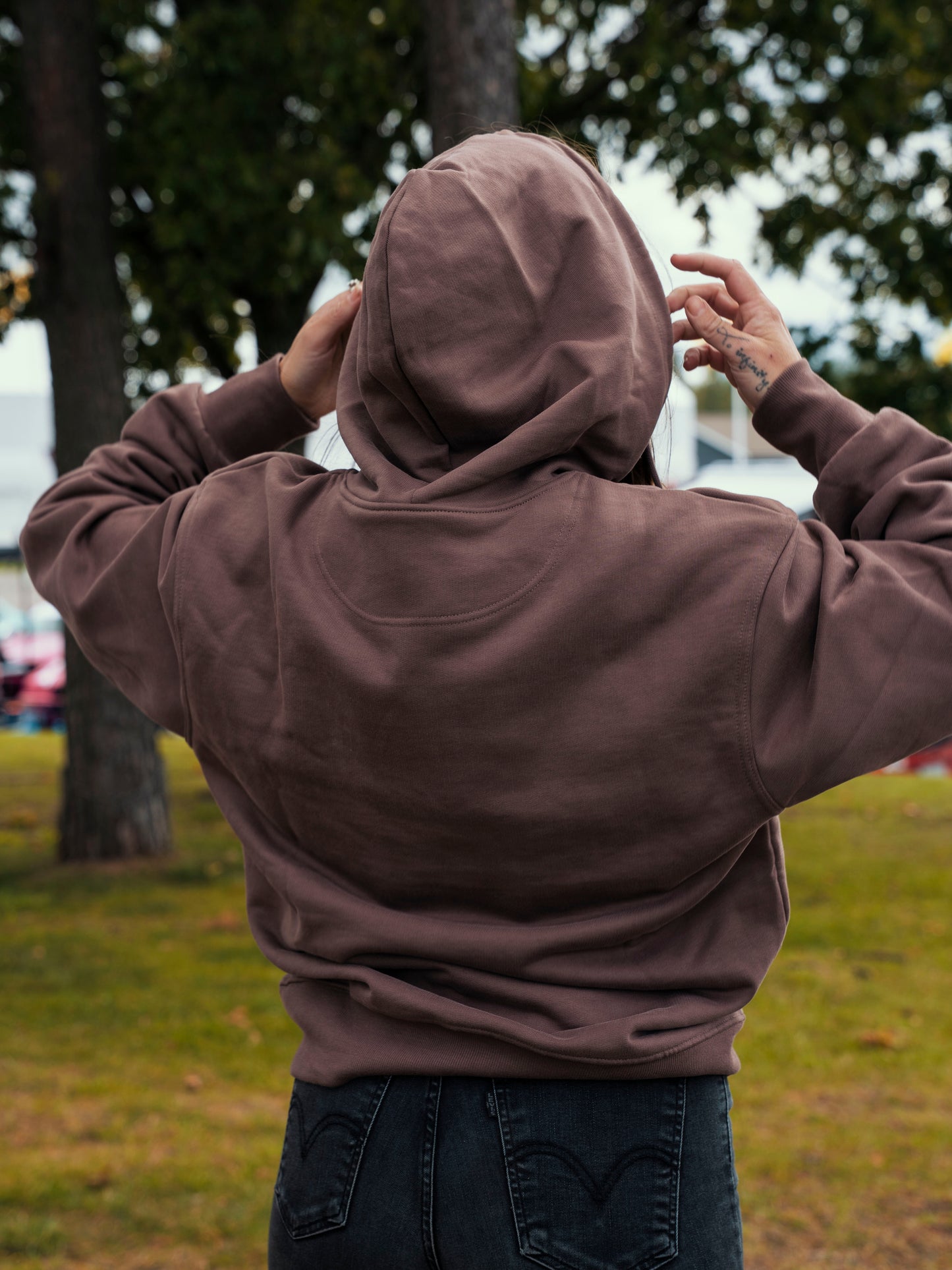 Oversize Heavy Cut Hoodie Brown - RW Logo