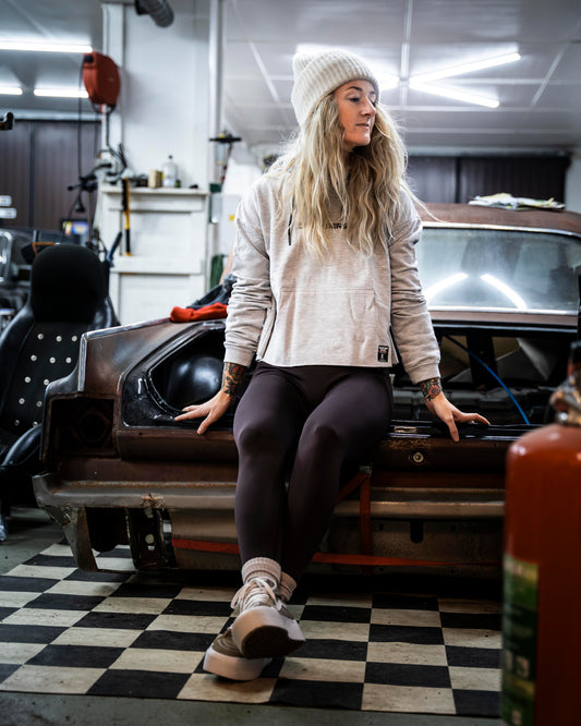 Onroaders Grey Cropped Hoodie