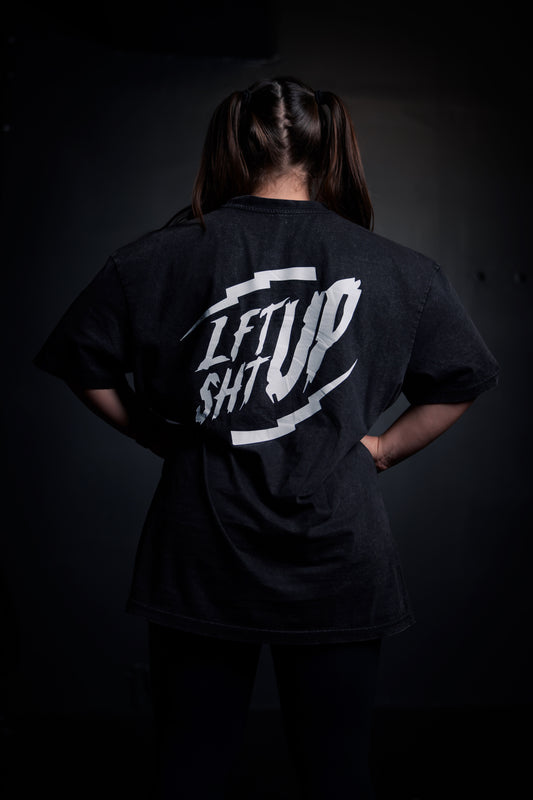 Lftshtup Training Tee Acid Wash Black Oversized Tee