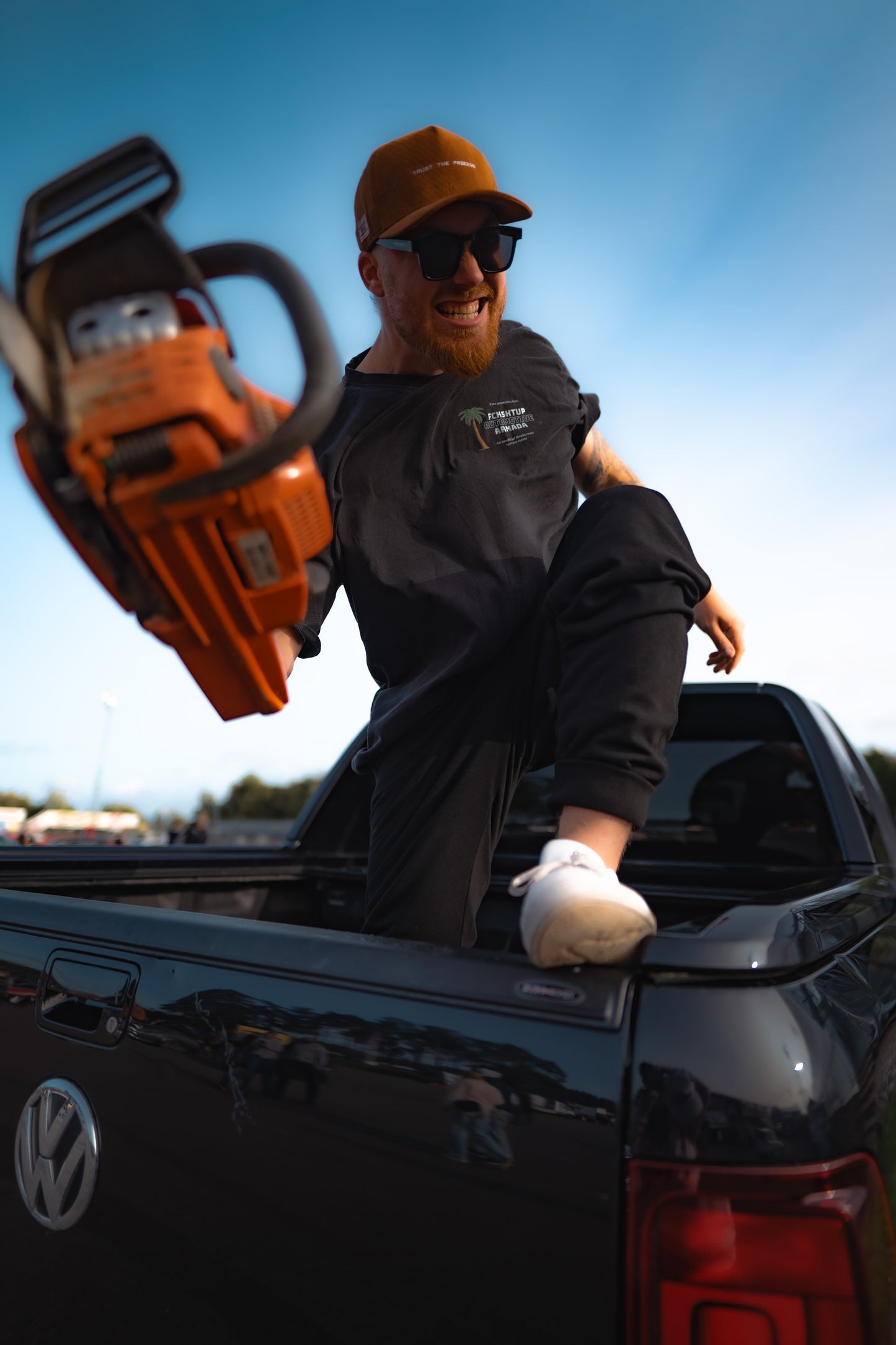 Fckshtup Automotive Armada Acid Wash Black Oversized Tee