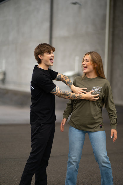 Fckshtup Drool Version - New Army Green Långärmad T-shirt