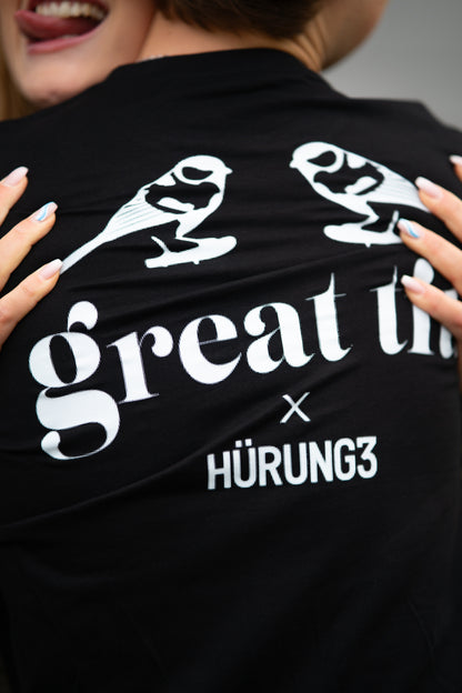 HÜRUNG3 Signatur Great Tits T-shirt Svart