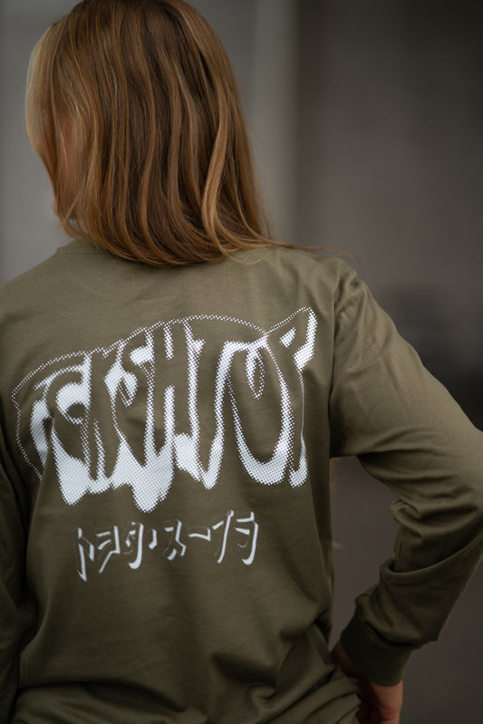 Fckshtup Drool Version - New Army Green Långärmad T-shirt