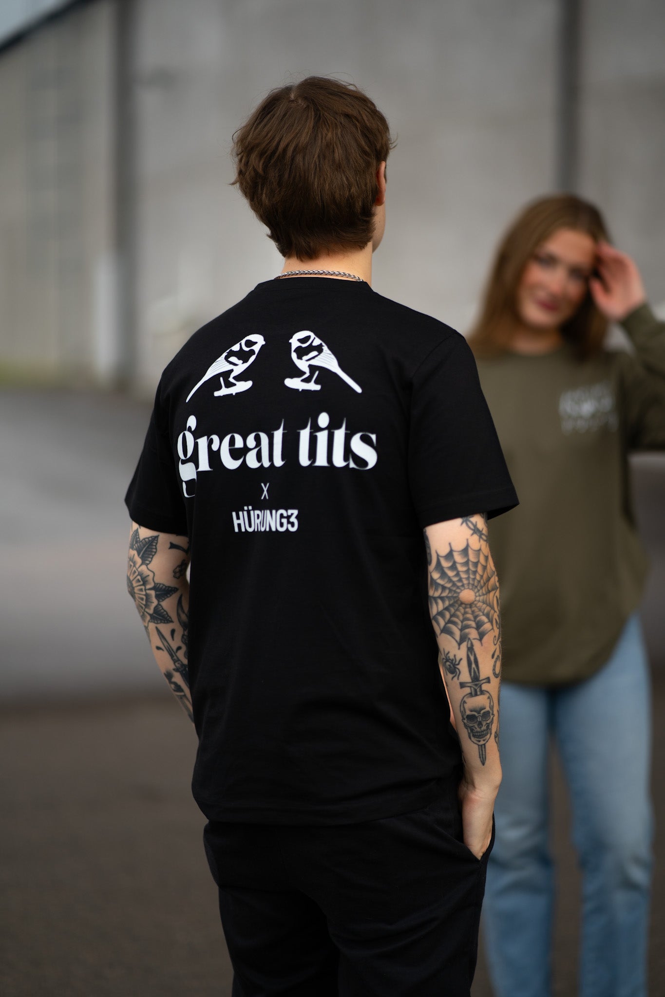 HÜRUNG3 Signatur Great Tits T-shirt Svart