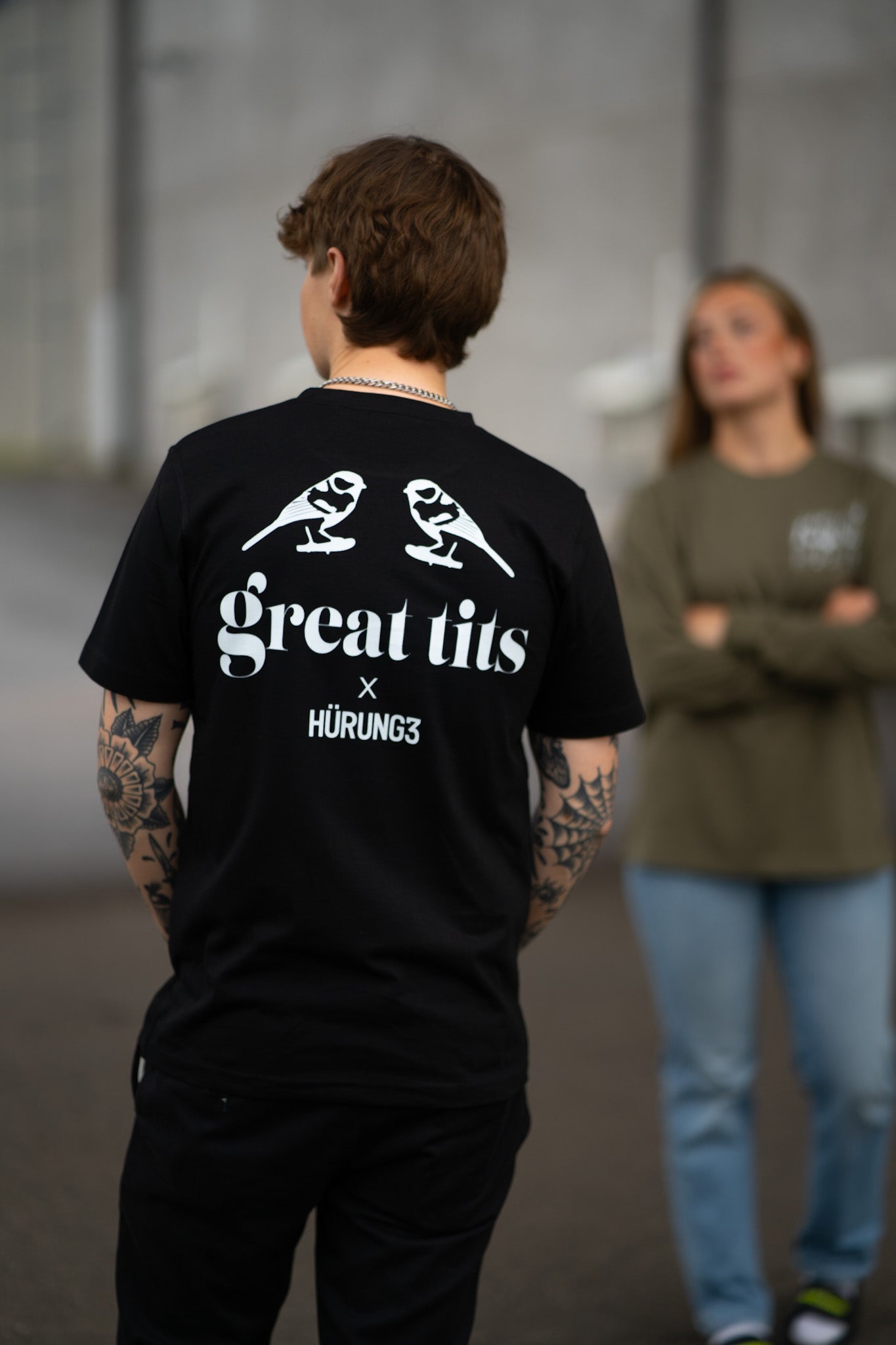 HÜRUNG3 Signatur Great Tits T-shirt Svart