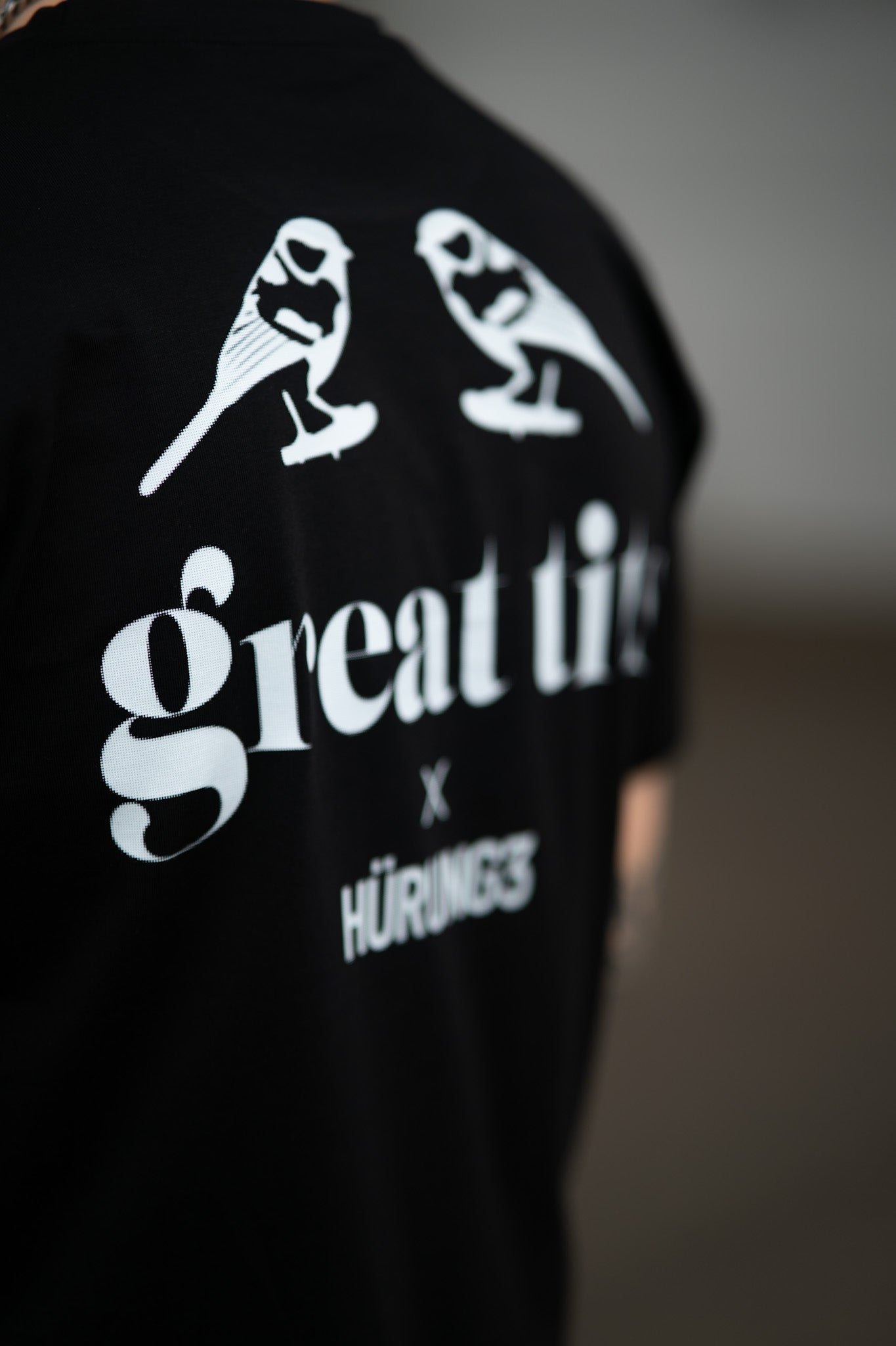 HÜRUNG3 Signatur Great Tits T-shirt Svart