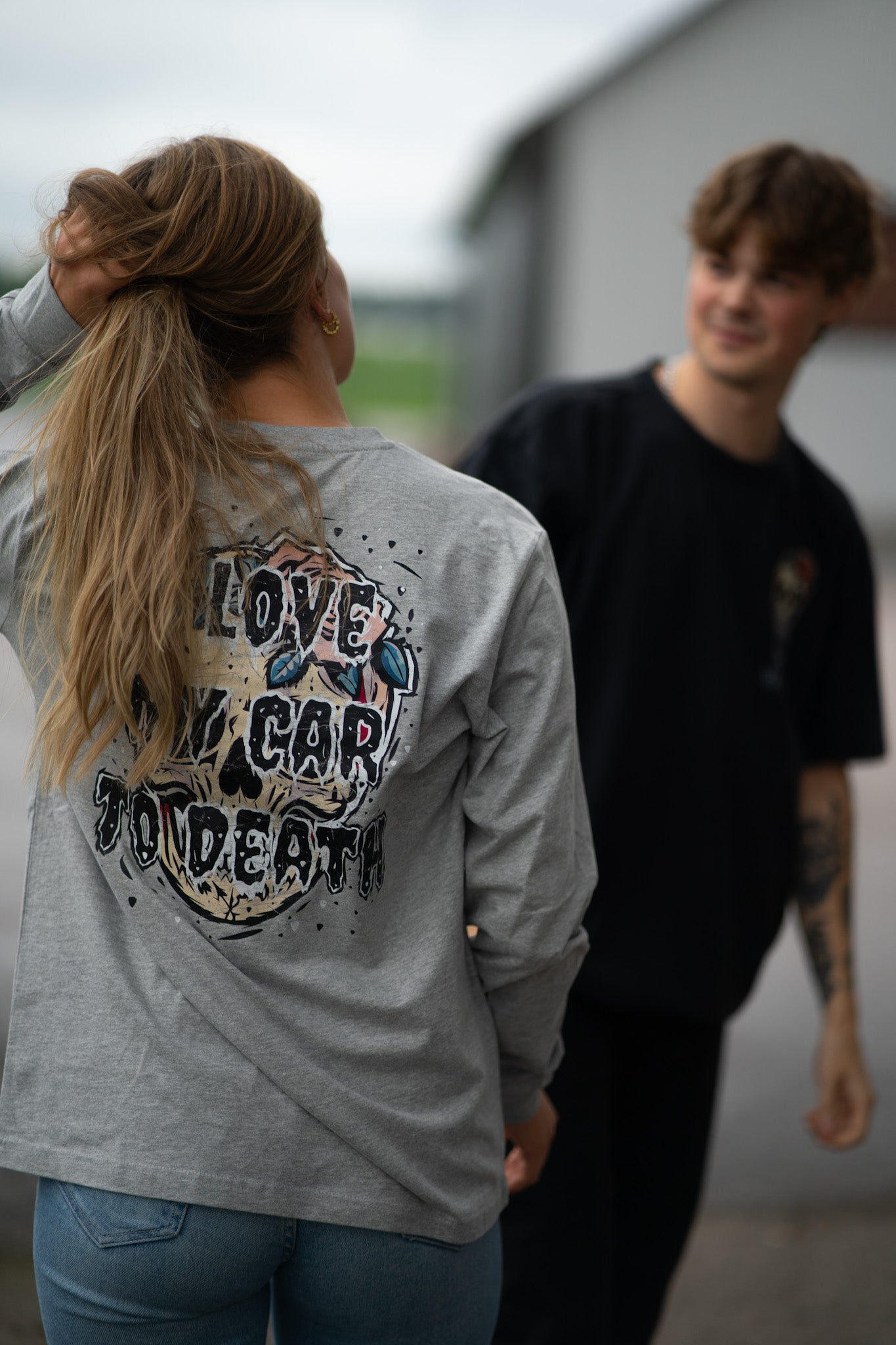 I Love My Car to Death Oxford Grey Långärmad T-shirt