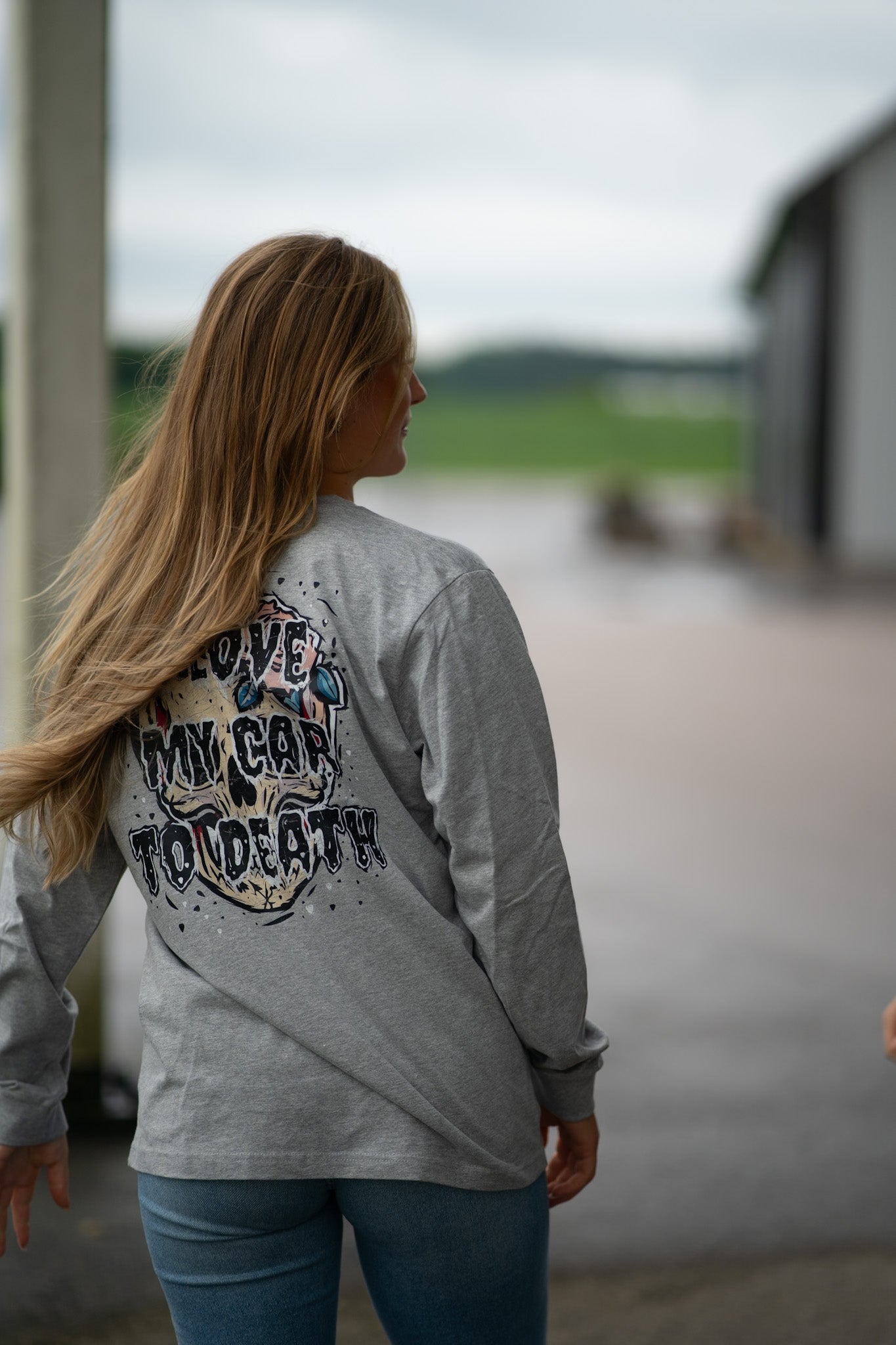 I Love My Car to Death Oxford Grey Långärmad T-shirt