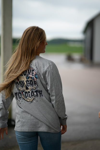 I Love My Car to Death Oxford Grey Långärmad T-shirt