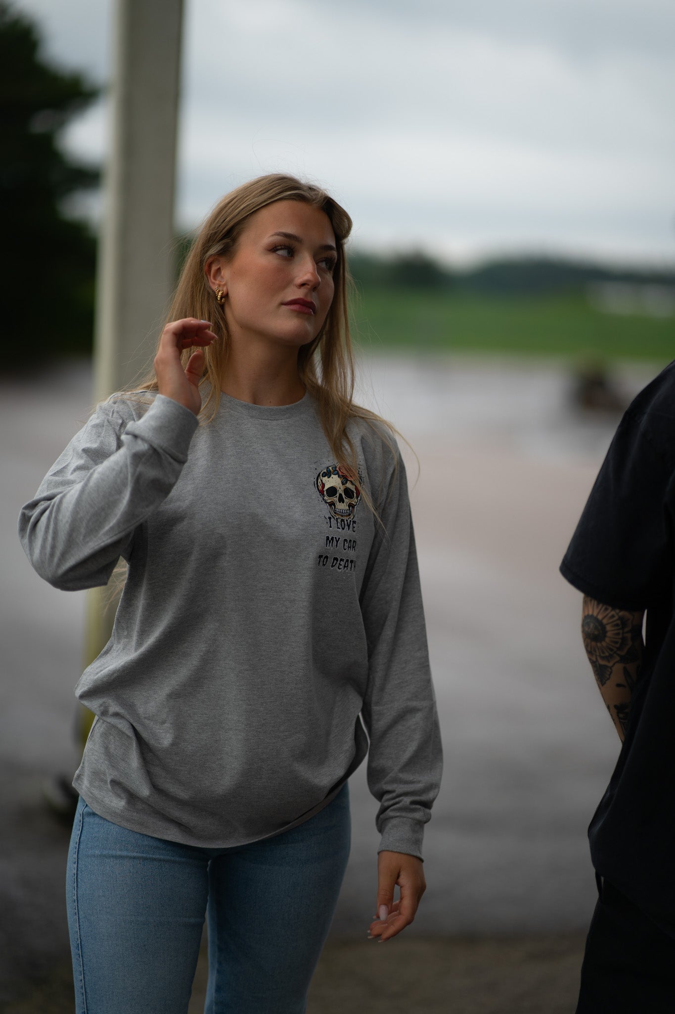 I Love My Car to Death Oxford Grey Långärmad T-shirt