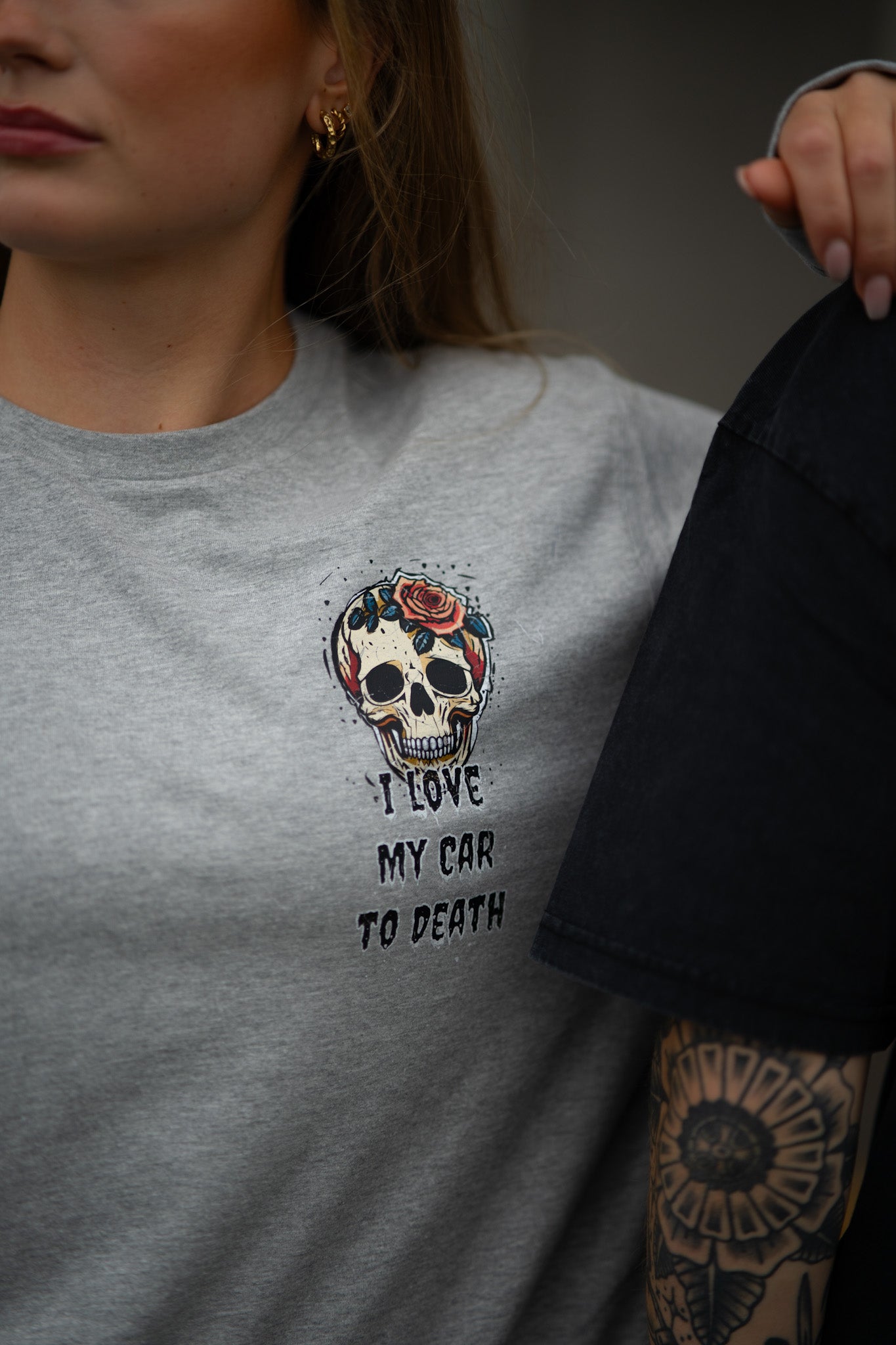 I Love My Car to Death Oxford Grey Långärmad T-shirt