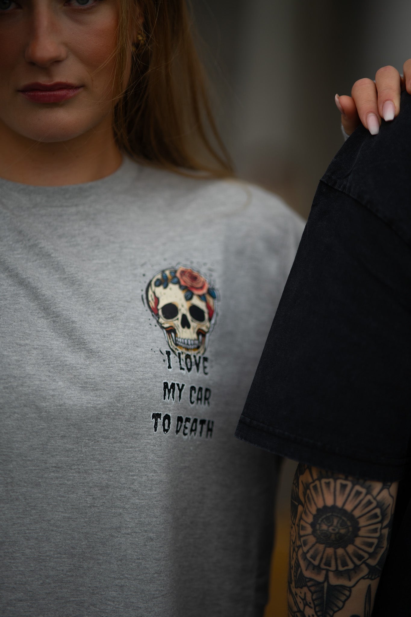 I Love My Car to Death Oxford Grey Långärmad T-shirt