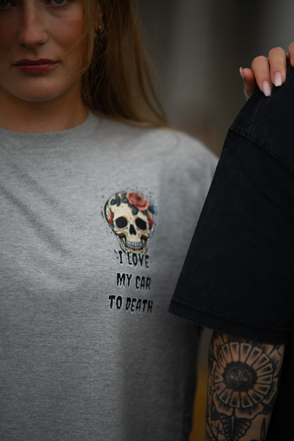 I Love My Car to Death Oxford Grey Långärmad T-shirt