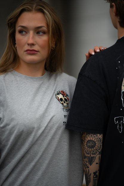 I Love My Car to Death Oxford Grey Långärmad T-shirt