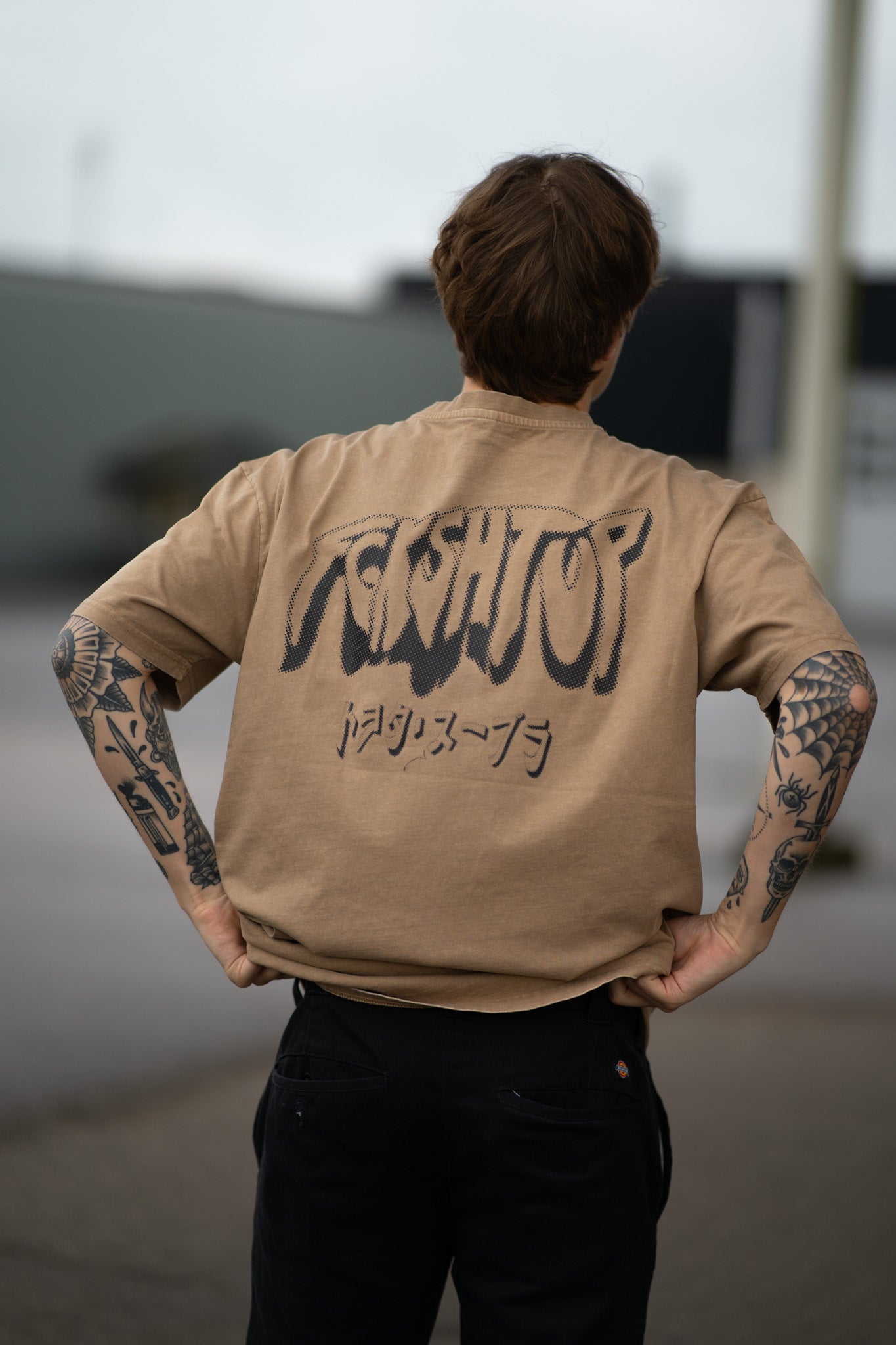 Fckshtup Drool Version - Sand Acid Washed Oversize T-shirt