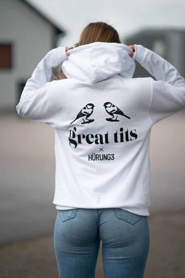 HÜRUNG3 Classic Great Tits White Hoodie