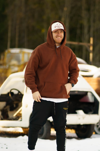 Onroaders Hoodie Embossed Logo Brown