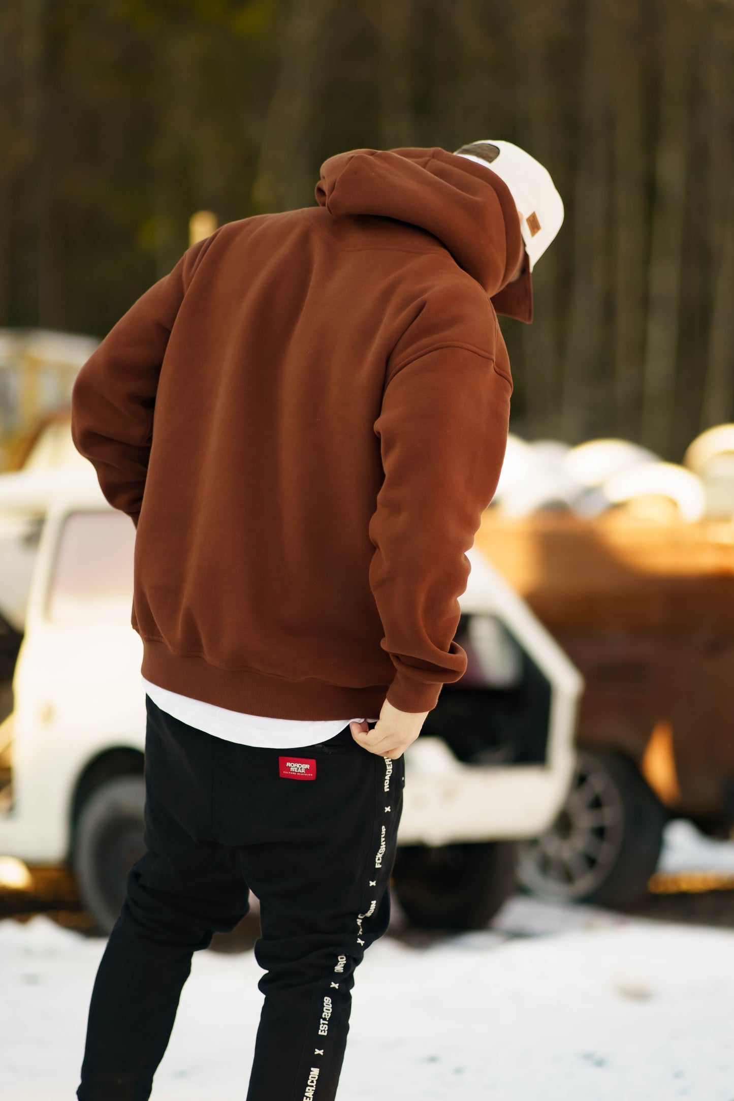 Onroaders Hoodie Embossed Logo Brown