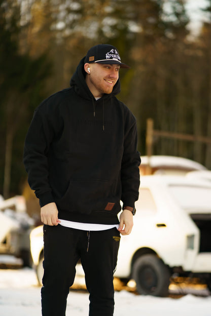 Onroaders Hoodie Embossed Logo Black
