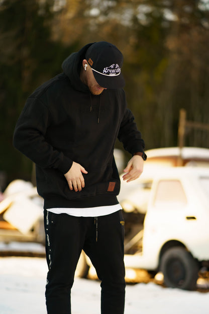 Onroaders Hoodie Embossed Logo Black