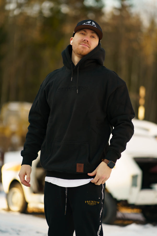 Onroaders Hoodie Embossed Logo Black