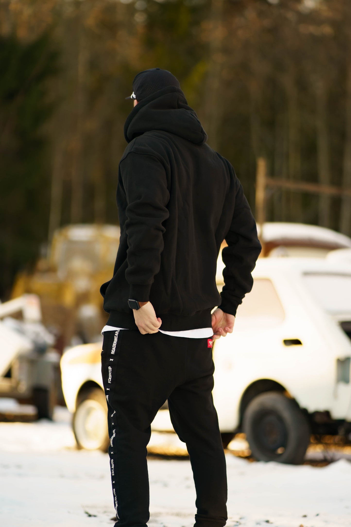 Onroaders Hoodie Embossed Logo Black