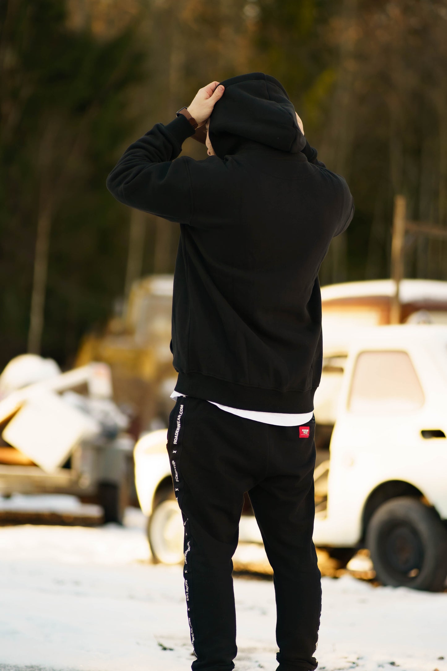 Onroaders Hoodie Embossed Logo Black