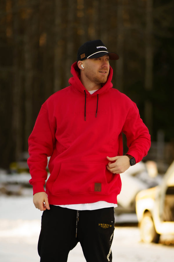 Onroaders Hoodie Embossed Logo Red