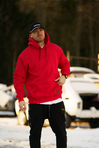 Onroaders Hoodie Embossed Logo Red