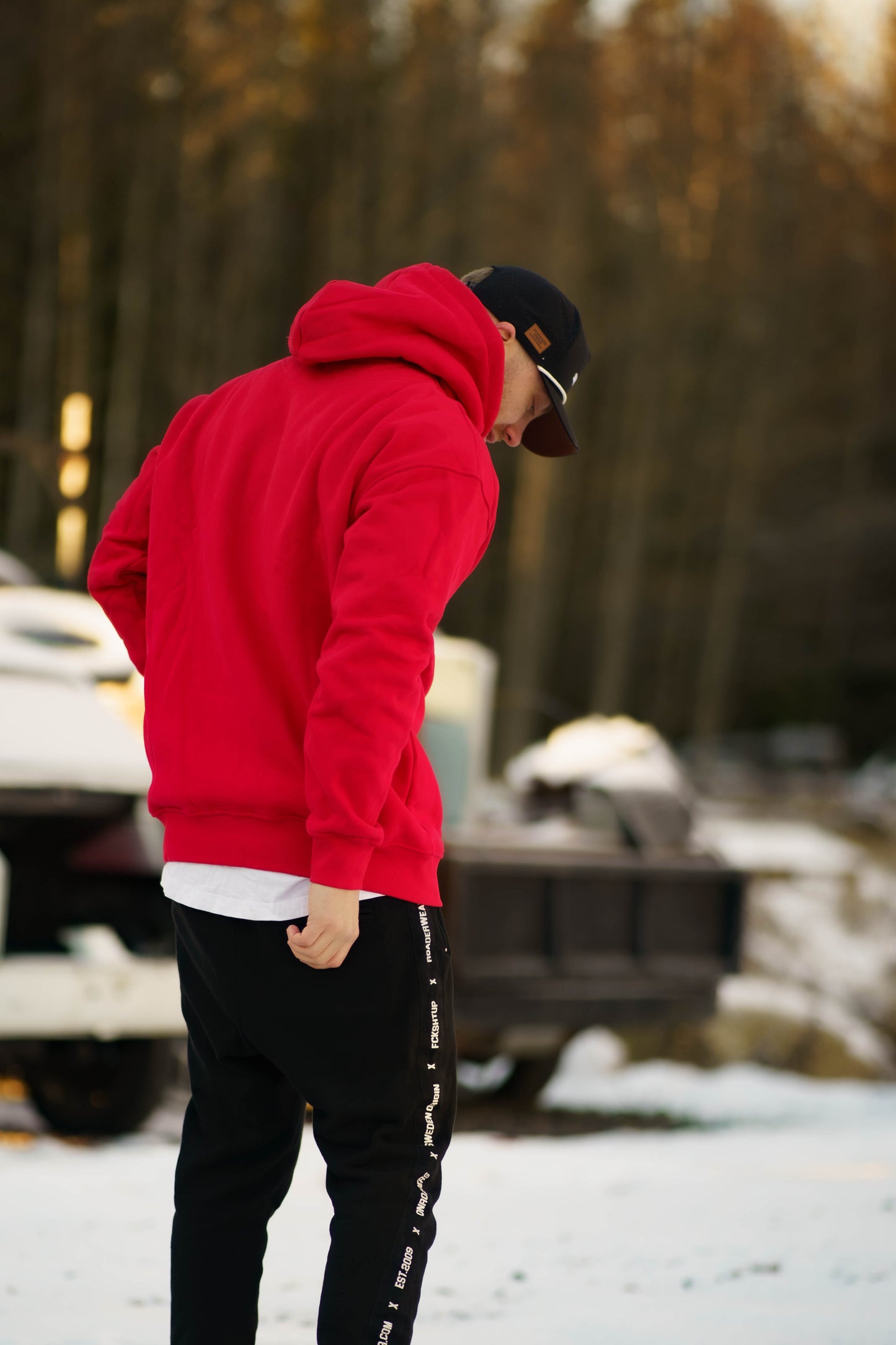 Onroaders Hoodie Embossed Logo Red