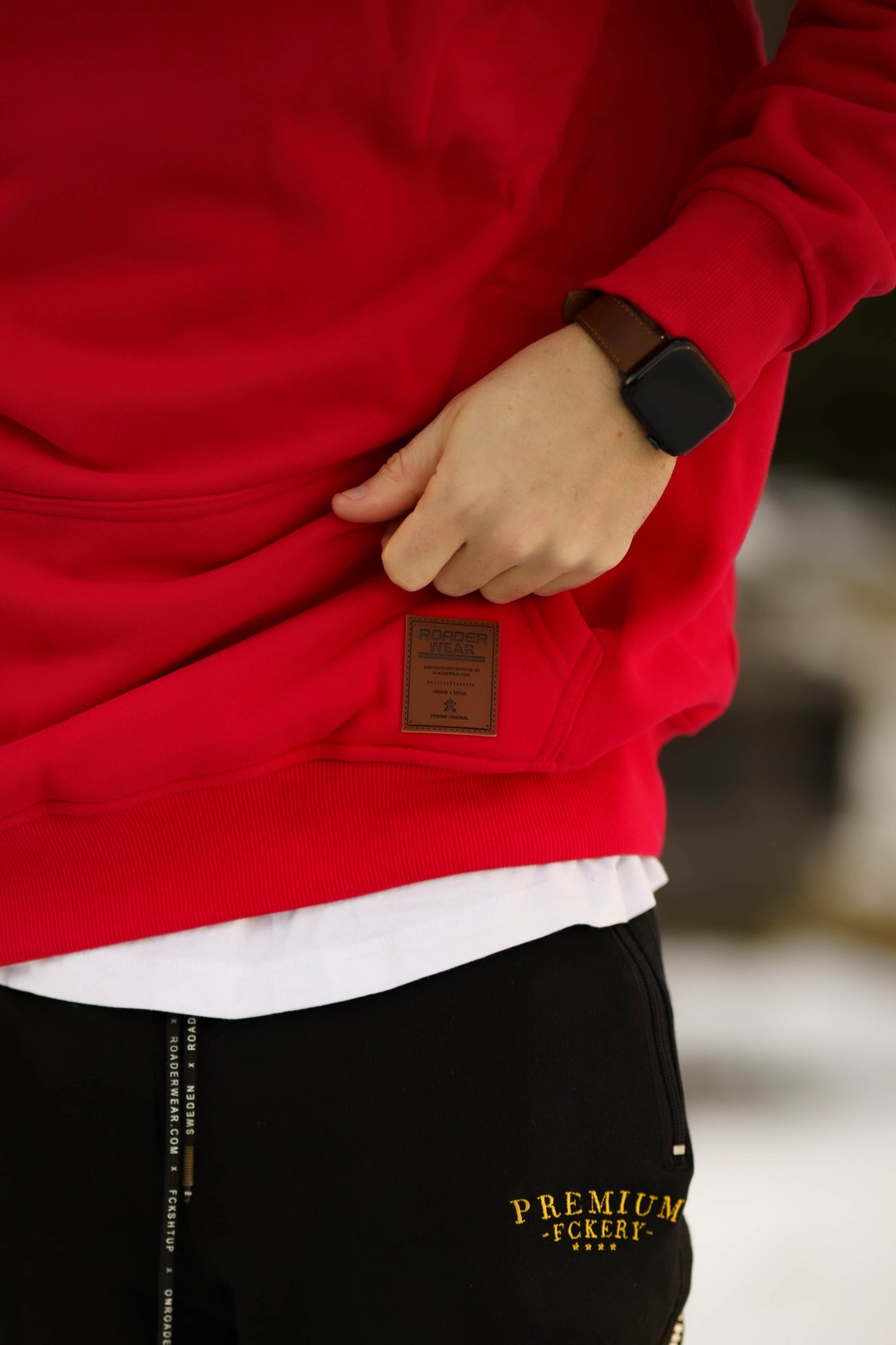 Onroaders Hoodie Embossed Logo Red