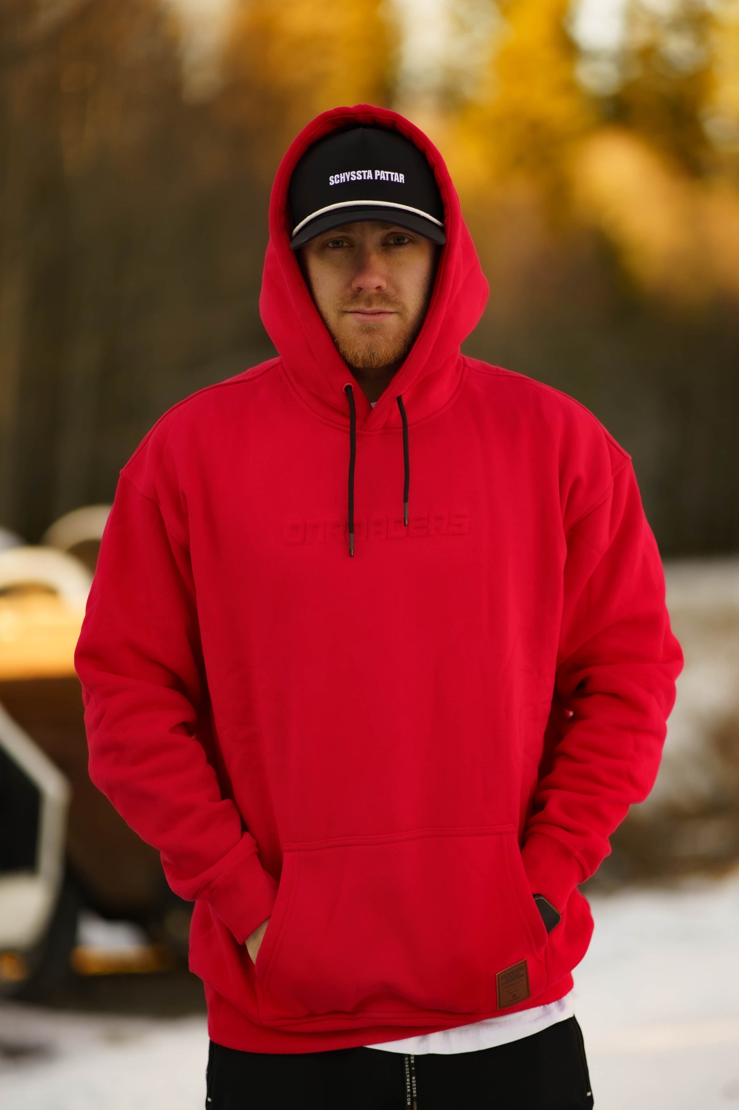 Onroaders Hoodie Embossed Logo Red