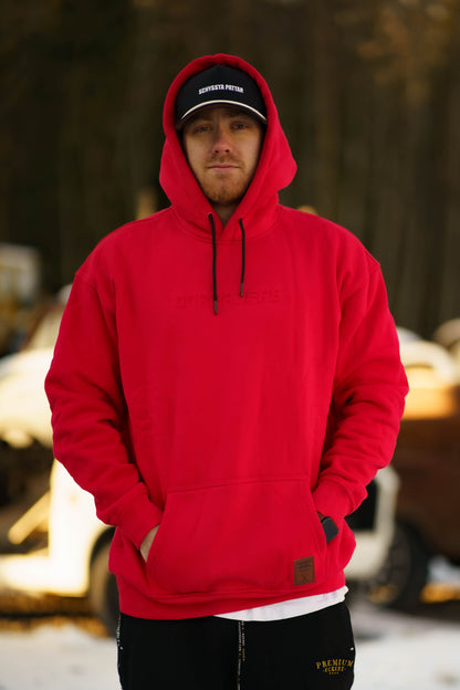 Onroaders Hoodie Embossed Logo Red