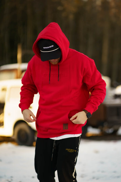 Onroaders Hoodie Embossed Logo Red