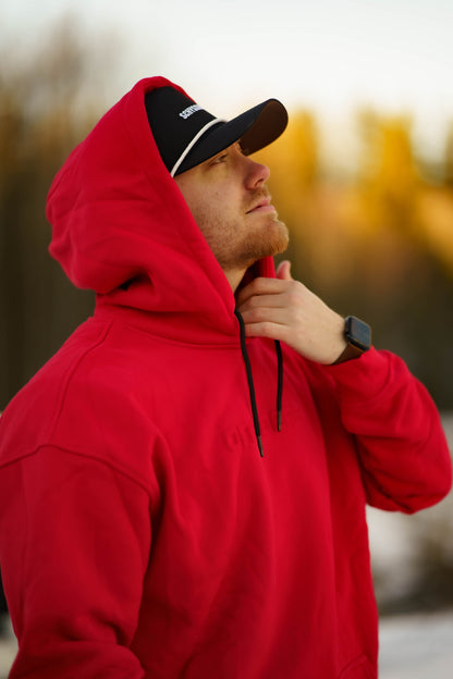 Onroaders Hoodie Embossed Logo Red