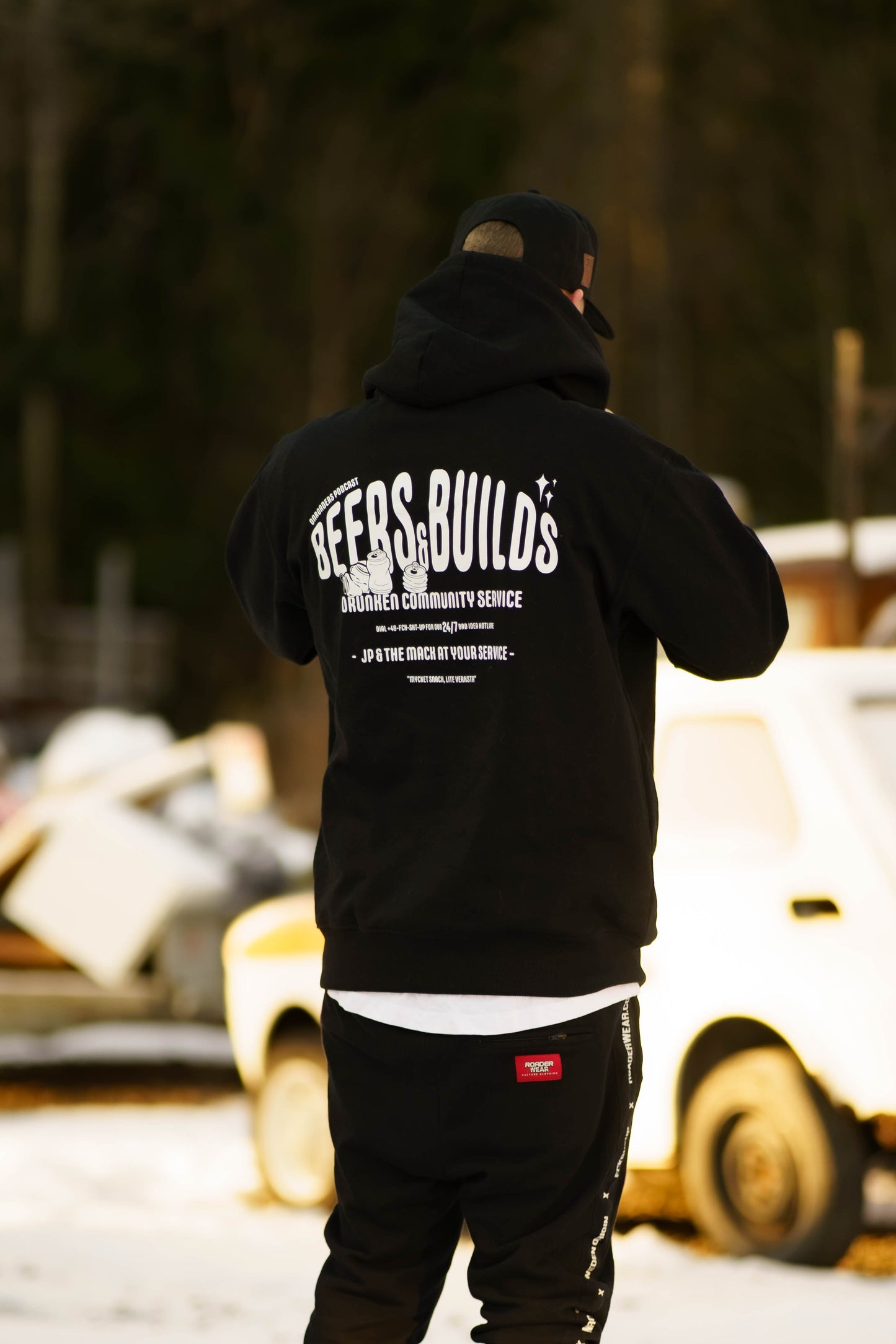 ONROADERS PODCAST BEERS N BUILDS BLACK HOODIE