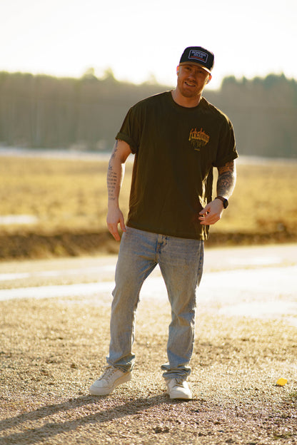 Fckshtup Flames Acidwash Black / Svart Tee