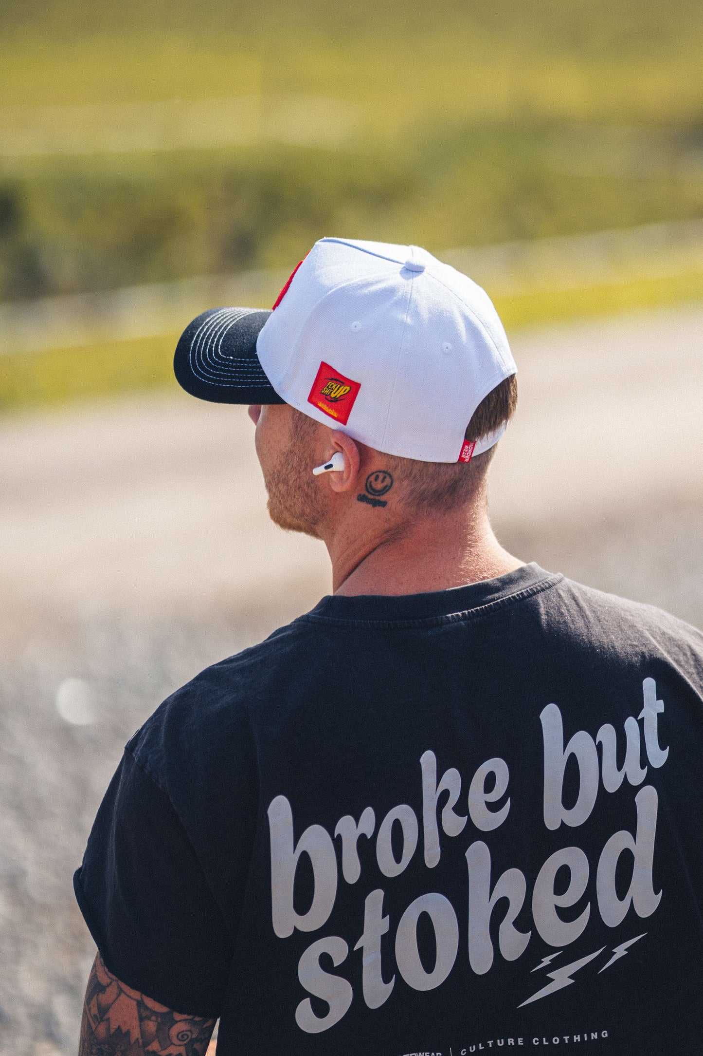 Fckshtup Flames White / Black Baseball Cap / Keps 5-panel