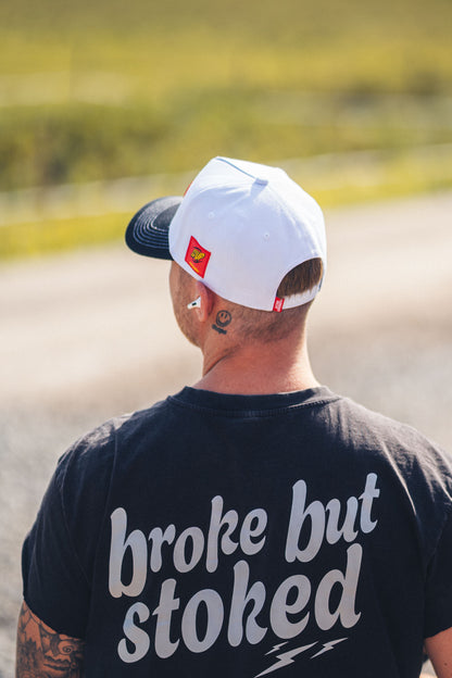 Fckshtup Flames White / Black Baseball Cap / Keps 5-panel