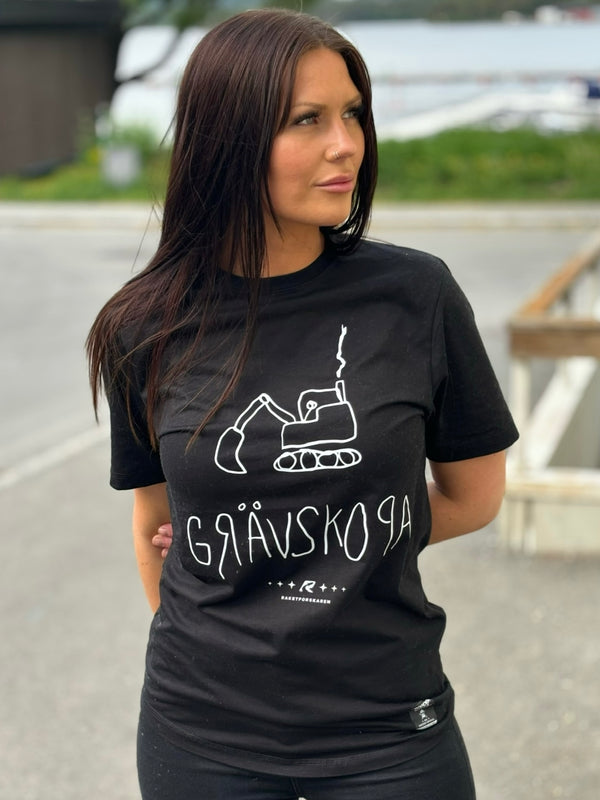 Raketforskaren - Grävskopa - Svart T-shirt