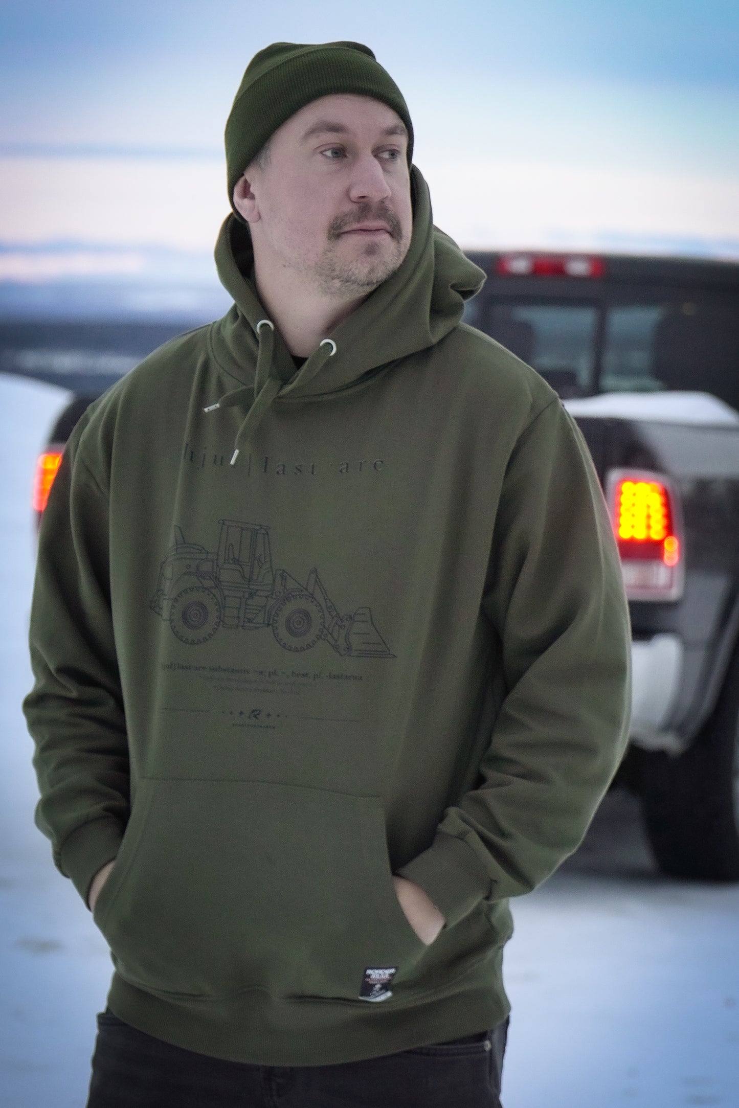 Raketforskaren - Hjullastare - Grön Hoodie