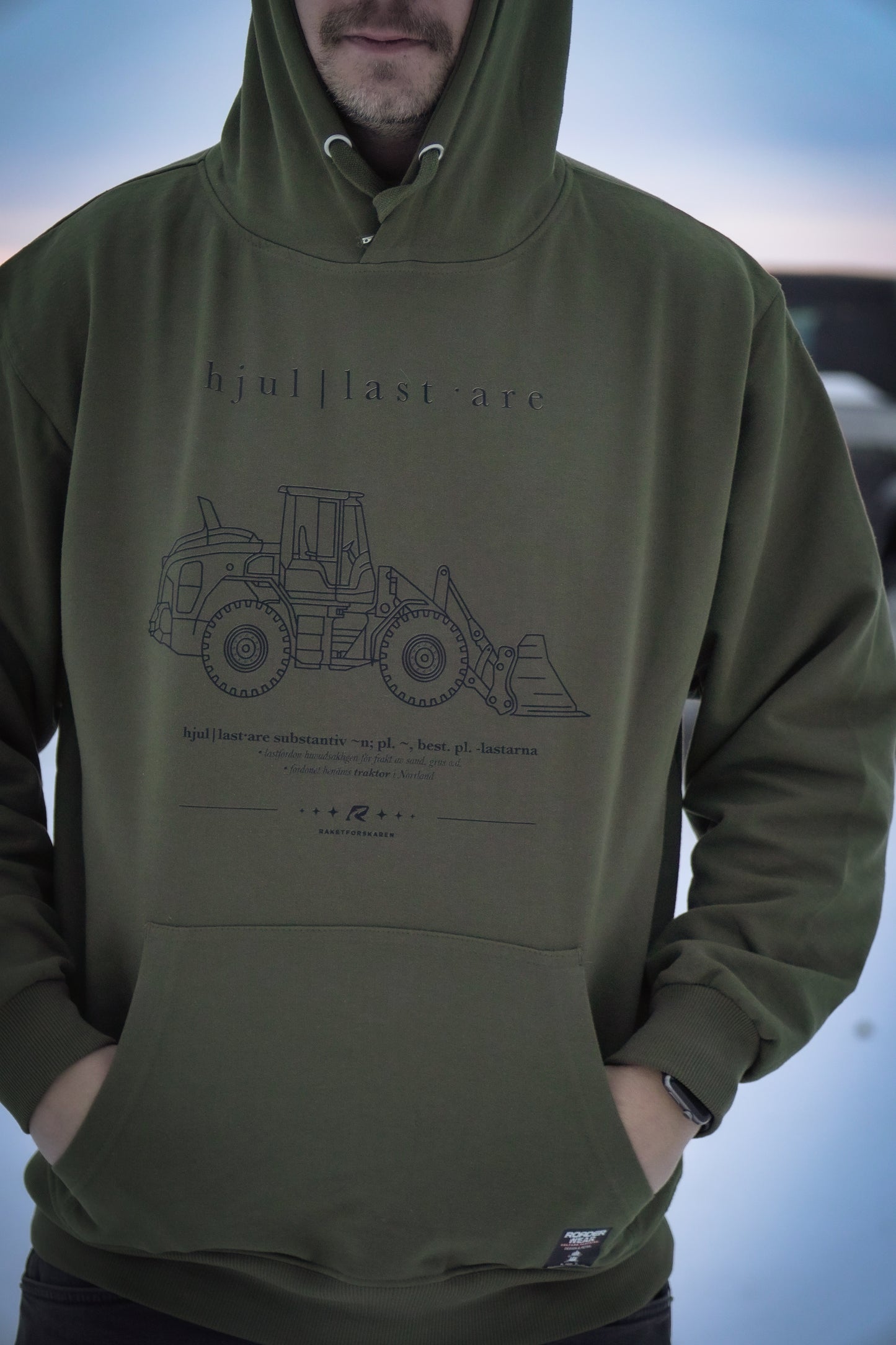 Raketforskaren - Hjullastare - Grön Hoodie