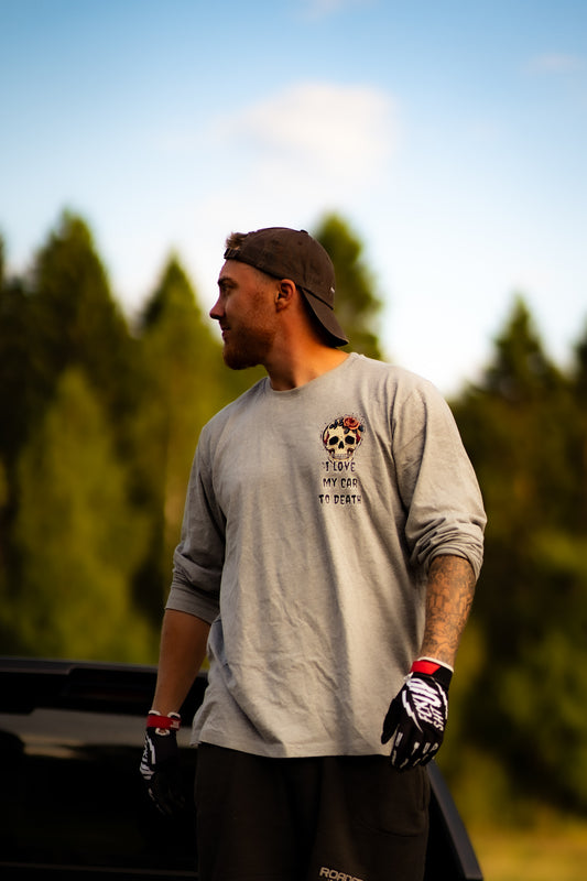 I Love My Car to Death Oxford Grey Långärmad T-shirt