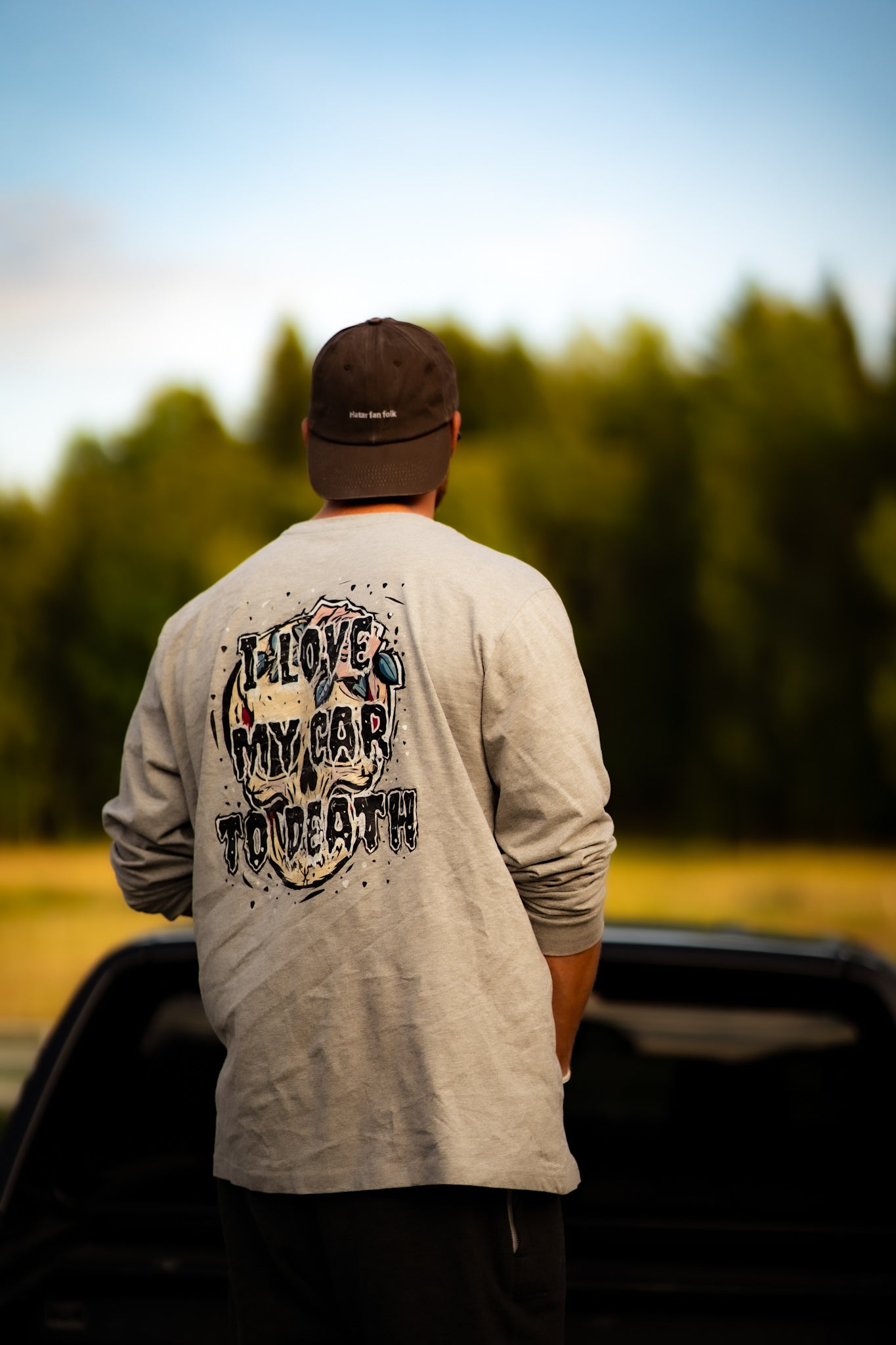 I Love My Car to Death Oxford Grey Långärmad T-shirt